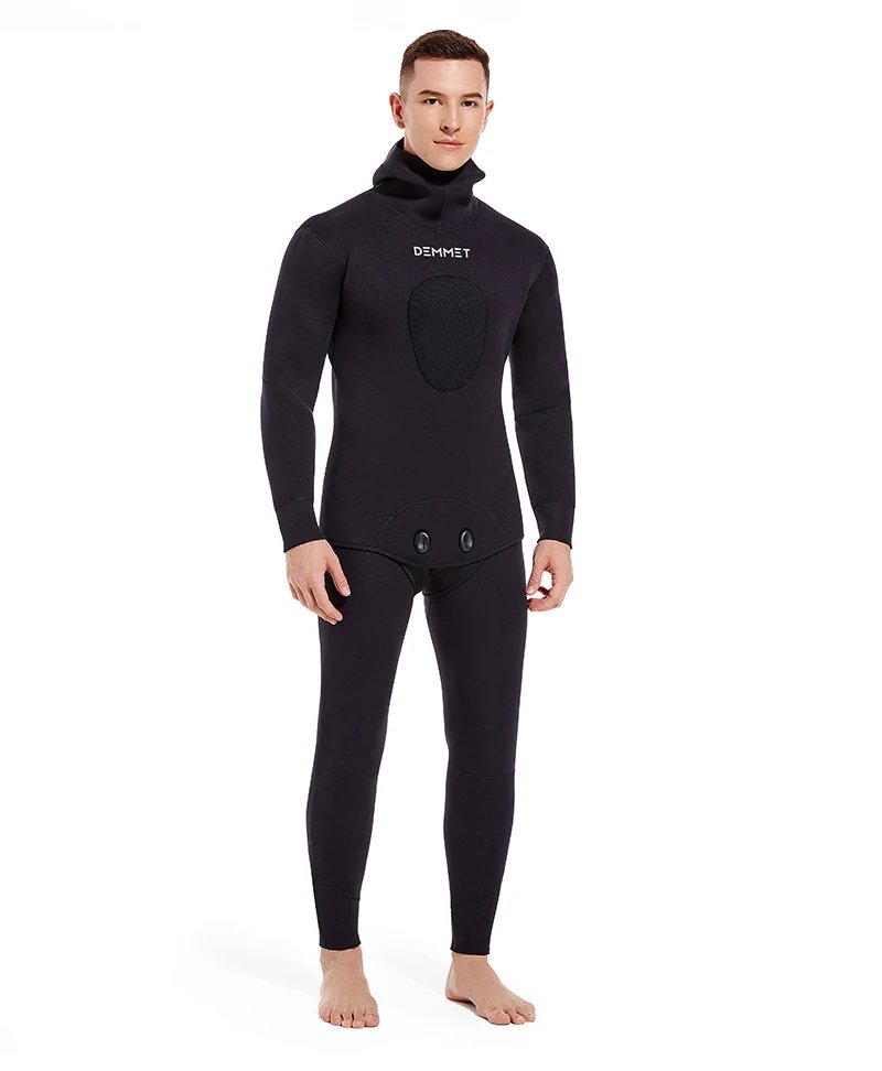 HOT 3mm Camouflage Wetsuit Long Sleeve Fission Neoprene Submersible For Men Keep Warm Top and Pants Two-piece Hooded Diving Suit - Image 2