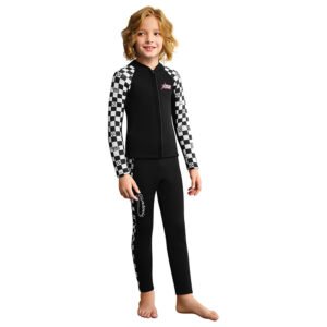 2.5mm Neoprene Wetsuit for Boys Girls Long SleeveTwo Piece Top +Pants Set Wet Suits in Cold Water for Swimming Surfing Diving